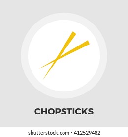 Chopsticks icon vector. Flat icon isolated on the white background. Editable EPS file. Vector illustration.