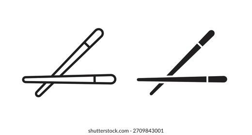 Ilustração vetorial do ícone de pauzinhos. Design plano. Símbolos de vetor de design gráfico.