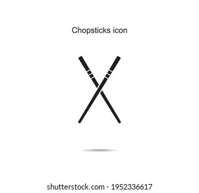 Chopsticks icon vector illustration graphic on background