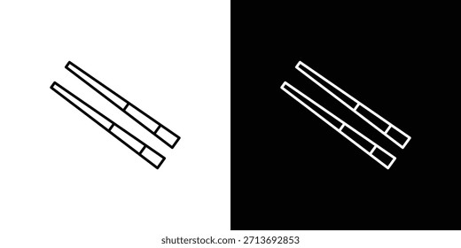 Ícone de pauzinhos vetor logotipo contorno. símbolos de linha fina