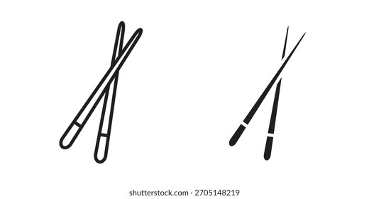 Ícone de pauzinhos vetor desenhos modernos planos e traçados