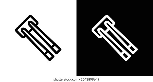 Ícone de pauzinhos vetor elemento simples ilustração editável