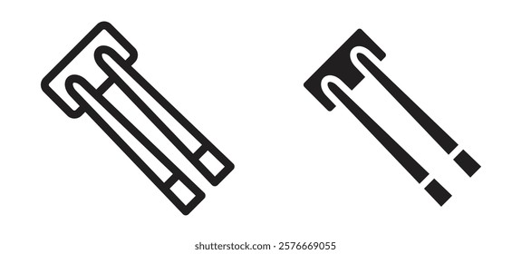Chopsticks icons in outline and stroke versions