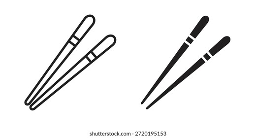 Iconos de palillos. Píxel perfecto. Icono de contorno de Vector. Concepto de logotipo plano.
