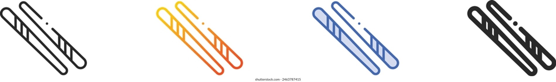 chopsticks icon.Thin Linear, Gradient, Blue Stroke and bold Style Design Isolated On White Background