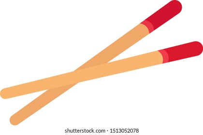 Chopsticks, illustration, vector on white background.