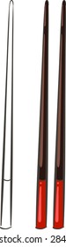 Chopsticks. Isolated set