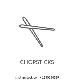 chopsticks linear icon. Modern outline chopsticks logo concept on white background from kitchen collection. Suitable for use on web apps, mobile apps and print media.