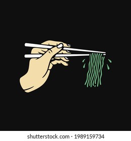 Chopsticks with Noodles T shirt design. Download it now