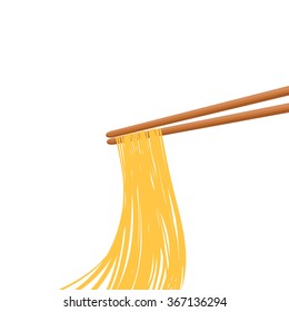 Chopsticks with noodles vector
