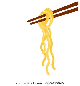 chopsticks and noodles. vector stock illustration. Ramen. isolated on white background
