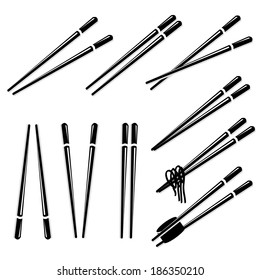 Chopsticks on White Background