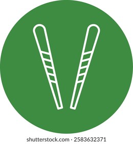 Chopsticks Outline Circle Style Icon Design