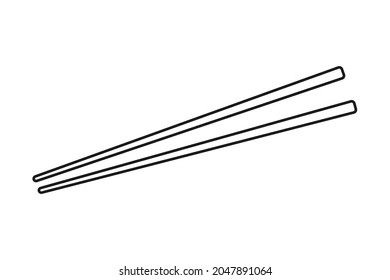 Chopsticks outline in vector icon