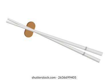 Chopsticks at rest. Isolated on white.