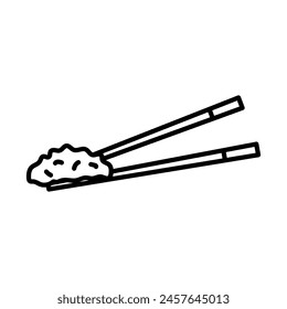 Chopsticks and rice icon. Vector illustration