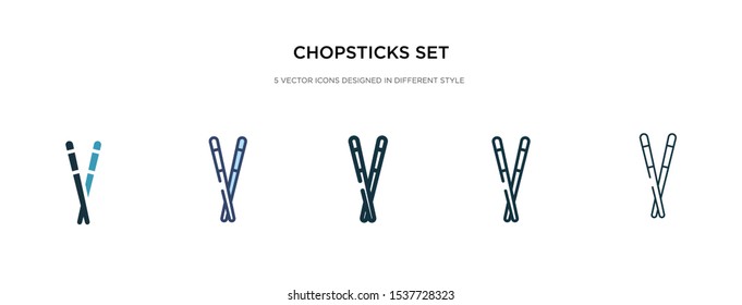 chopsticks set icon in different style vector illustration. two colored and black chopsticks set vector icons designed in filled, outline, line and stroke style can be used for web, mobile, ui
