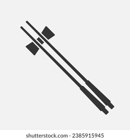 Chopsticks silhouette icon. Asia culture, cutlery for eating eastern food, japanese sushi, korean meal. Vector