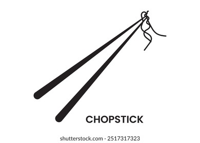 Chopsticks silhouette Icon, vector set. Japanese chopsticks vector, icon set in glass. Chinese, Restaurant chopsticks flat icon. Vector illustration.