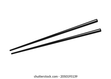 Chopsticks silhouette in vector icon