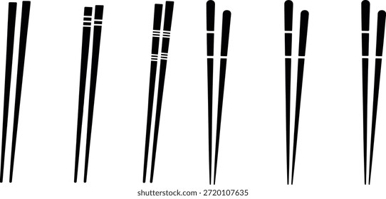 Chopsticks Silhouette Vector Set Minimal Asian Food Utensil Design