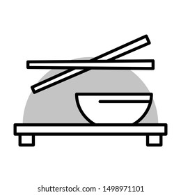 chopsticks thin line vector icon