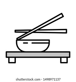 chopsticks thin line vector icon