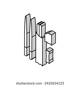 chopsticks utensil for eating asian food isometric icon vector. chopsticks utensil for eating asian food sign. isolated symbol illustration