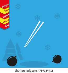 Chopsticks vector icon.