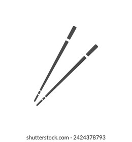 chopsticks vector icon. asian cutlery. black outline vector isolated white background