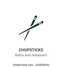 Chopsticks vector icon on white background. Flat vector chopsticks icon symbol sign from modern bistro and restaurant collection for mobile concept and web apps design.