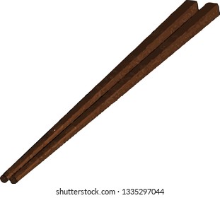 chopsticks vector on white background.