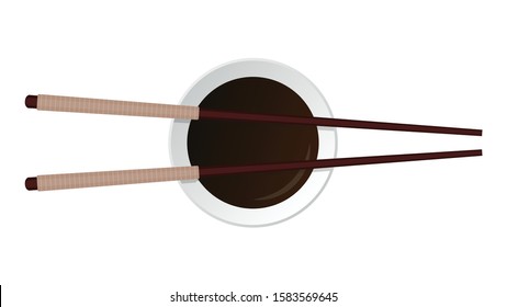 chopsticks vector. chopsticks white background. wallpaper. free space for text. copy space. chopsticks on bowl.