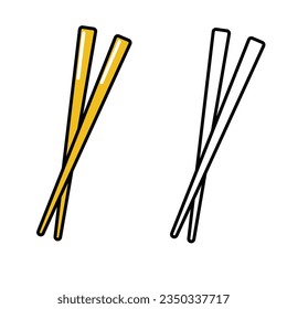 chopsticks vector. chopsticks white background. wallpaper. free space for text. copy space.