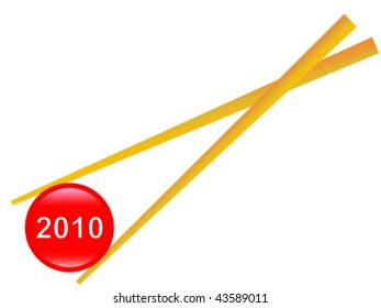 Chopsticks with year 2010