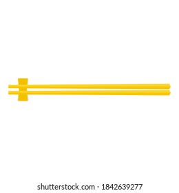 chopsticks with yellow chopsticks rest isolated on white background. vector illustration