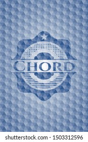 Chord blue emblem with geometric background. Vector Illustration. Detailed.