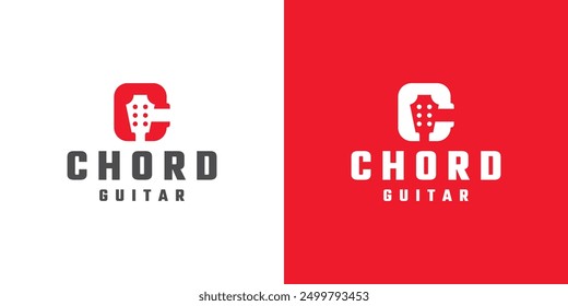 chord guitar c letter logo vector