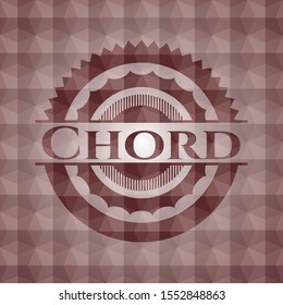 Chord red emblem with geometric background. Seamless.