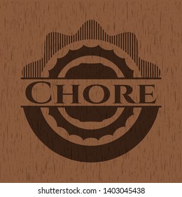 Chore badge with wooden background