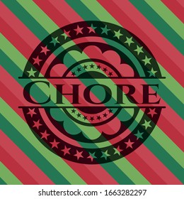 Chore christmas colors style emblem. Vector Illustration. Detailed.