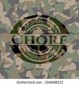 Chore on camo pattern. Vector Illustration. Detailed. 