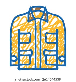 chore outerwear male doodle icon sketch vector. chore outerwear male sign. isolated symbol illustration