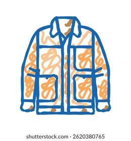 chore outerwear male doodle icon sketch vector. chore outerwear male sign. isolated symbol illustration