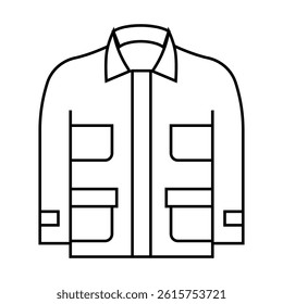 chore outerwear male line icon vector. chore outerwear male sign. isolated contour symbol black illustration