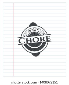 Chore pencil emblem. Vector Illustration. Detailed.