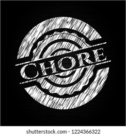 Chore written on a blackboard