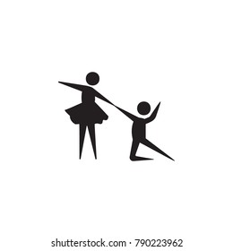 choreographic dance icon. Dance elements. Premium quality graphic design icon. Simple love icon for websites, web design, mobile app, info graphics on white background