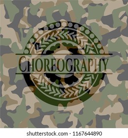 Choreography on camouflage texture