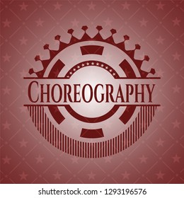 Choreography red emblem. Vintage.